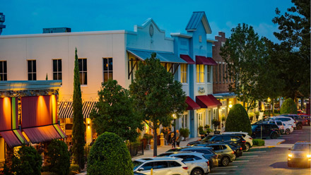 Pasco Building at night